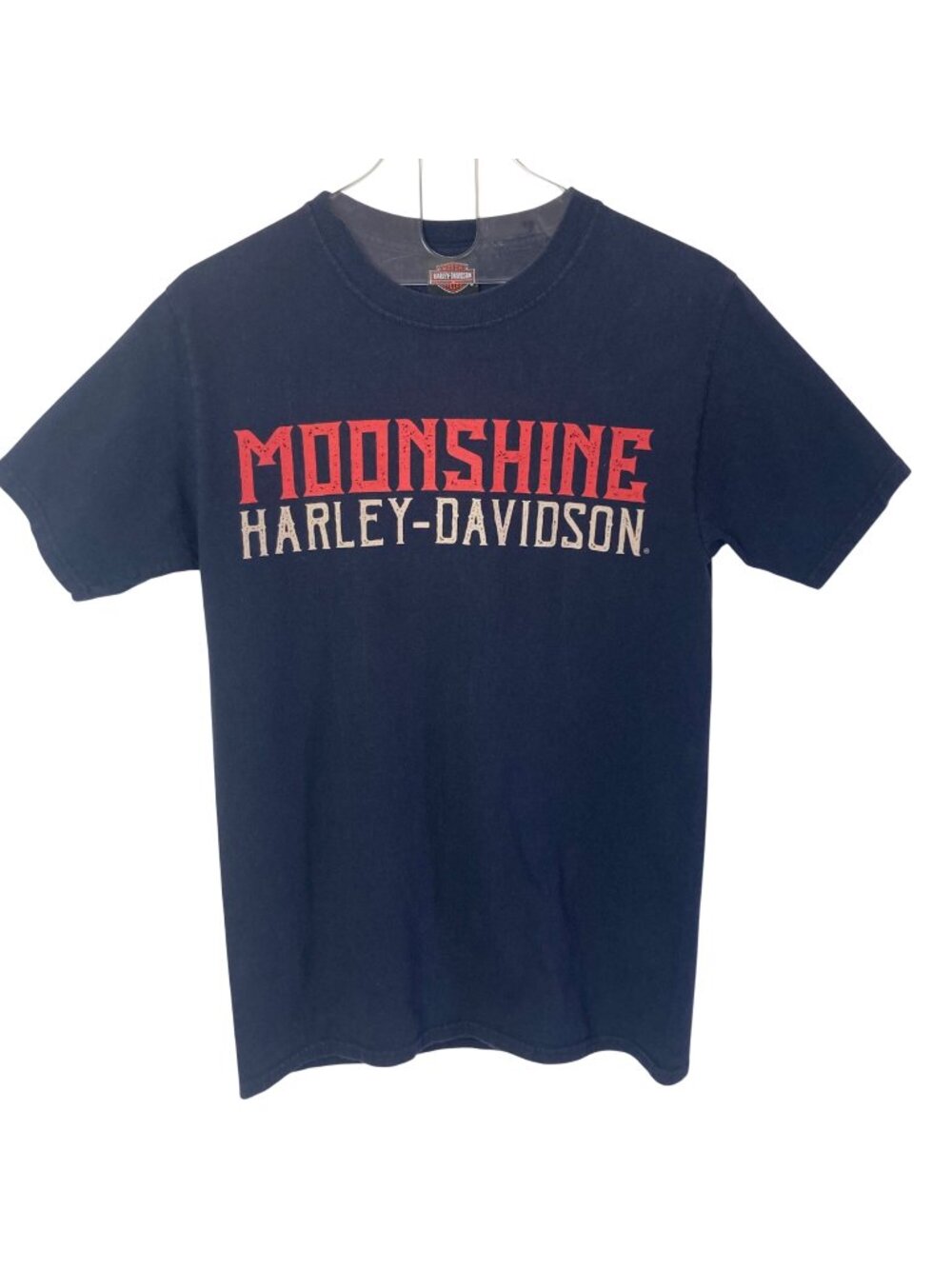 Harley-Davidson Moonshine Tee Blue Small Liberty Or Death Franklin TN Eagle Flag
